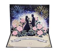 Airpark Anniversary Card Pop-up Blue Star Anniversary Card Happy Anniversary Card Gift for Women, Men, Mom, Grandma