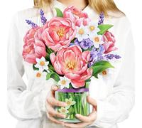 Airpark Pop Up Birthday Gift Cards, Paper Flowers Get Well Card for Women | 3D Pop Up Card 12’‘ with Note Envelope, Birthday, Greeting, Get Well, Thank You Cards for Mom Wife, Peony Paradise