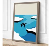Airplane Above Clouds Modern Canvas Wall Art Print 18x12 Inch (46 x 30 cm)