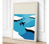 Airplane Above Clouds Modern Canvas Wall Art Print 36x24 Inch (91 x 61 cm)