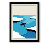 Airplane Above Clouds Modern Framed Wall Art Print A1 (84.1×59.4cm) Black, Wall Decor for Living Room, Bedroom, Office & Home, Ready to Hang, Art Gift