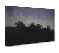 Airplane Above the Mountain Canvas Print | Gallery Wrapped 30mm Frame Wall Art | 30x20 inches | Ready to Hang | Abstract Landscape Picture | Living Room Bedroom Lounge Office