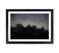 Airplane Above The Mountain in Abstract Framed Print | A2 Black Framed Wall Art | Ready to Hang | Abstract Vehicle Picture | Living Room Bedroom Lounge Office