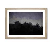 Airplane Above The Mountain in Abstract Framed Print | A2 Oak Framed Wall Art | Ready to Hang | Abstract Vehicle Picture | Living Room Bedroom Lounge Office