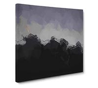 Airplane Above the Mountain in Abstract Modern Canvas Wall Art Print Ready to Hang, Framed Picture for Living Room Bedroom Home Office Décor, 20x20 Inch (50x50 cm)