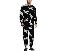 Airplane Adult Pajama Set Crew Neck Loungewear Sleepwear Shirt And Pants Pjs 2XL