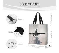 Airplane Art Basic Models Tote Bag With Zipper With Inner Pockets,Laptop Work Tote Bag For Sport,Travel
