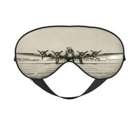 Airplane Art Double-Sided Silk Sleep Mask, Adjustable Light Blocking Eye Mask for Travel, Men & Women, Soft Comfortable Blindfold 20x10cm