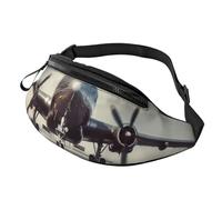 Airplane Art Fanny Pack for Men Women, Waterproof Sports Waist Bag Fashion Belt Bag Crossbody Bags Hip Bum Bag with Adjustable Strap Large Sling Bag Purse for Travel Hiking