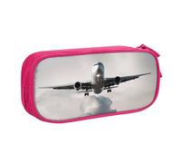 Airplane Art Large Capacity Double Layer Pencil Case,Customizable Full Print Polyester Fabric Organizer-School, Office, Travel Makeup Pouch