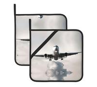 Airplane Art Large Pot Holders Oven Mitts Set Heat Resistant Pot Holders Square Pot Holder Hot Pads8 In