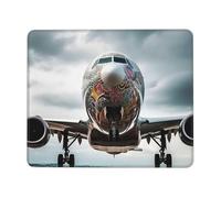 Airplane Art Mouse Pad with Anti-fray Stitching, Waterproof Gaming Mouse Mat for Women Men Non-Slip Rubber Base Computer Mousepad for Laptop Office Desk Accessories 10 x 12 inch