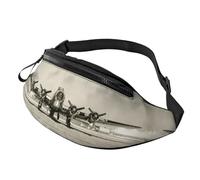 Airplane Art Outdoor Sports Waist Bag & Casual Chest Pack, Adjustable Unisex Fanny Pack for Hiking/Running/Cycling
