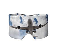 Airplane Art Print Sleep Eye and Ear Muffs Mask - Soft & Breathable, Ideal for Travel, Meditation, and Nighttime Use