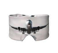Airplane Art Print Sleep Eye and Ear Muffs Mask - Soft & Breathable, Ideal for Travel, Meditation, and Nighttime Use