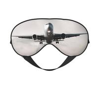 Airplane Art Print Sleep Mask Silk Eye Cover Soft Satin Blindfold Elastic Strap Night Eyeshade Travel Nap for Women Men