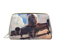 Airplane Art Printed Cosmetic Bags for Women Mom, Large PVC Leather Travel Makeup Bag Cute Gifts Toiletry Bag with Zipper