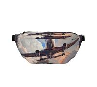 Airplane Art Printed Fanny Pack Waist Bag for Men Women, Adjustable Bumbags Hip Bum Bag Travel Crossbody Bags Sports Running Hiking Belt Bag