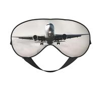Airplane Art Printing Soft Eye Mask,Double-Sided Soft Eye Cover for Sleep,Travel,Yoga, Adjustable Strap, Blocks Light