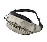 Airplane Art Running Fanny Pack Belt Bag with Adjustable Strap for Women Men Sports Fitness Hands Free Wallet Waist Bag