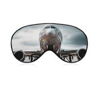 Airplane Art Sleep Mask for Women Men Side Sleeper Eye Cover with Adjustable Strap Soft Breathable Blackout Mask Slip-Free Deep Sleeping Travel Essentials