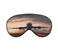Airplane Art Sleep Mask Soft and Comfortable Night Sleeping Mask Face-Hugging Padded Eye Cover with Adjustable Band for Deep Rest Travel Shift Work