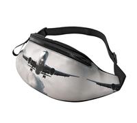 Airplane Art Waist Bag Bumbags for Men Women, Print Polyester Waist Pack for Travel Walking Sport with Adjustable Strap