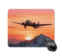 Airplane at Sunset Mouse Pad Square Laptop Mouse Mat Cute Computer Mousepad Keyboard Pad Non-Slip Desk Pads for Gaming Office Work Home 20 * 25cm