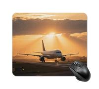 Airplane at Sunset Mouse Pad Square Laptop Mouse Mat Cute Computer Mousepad Keyboard Pad Non-Slip Desk Pads for Gaming Office Work Home 25 * 30cm