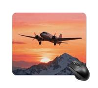 Airplane at Sunset Mouse Pad Square Laptop Mouse Mat Cute Computer Mousepad Keyboard Pad Non-Slip Desk Pads for Gaming Office Work Home 25 * 30cm