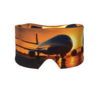 Airplane at Sunset Print Eye Shade Cover for Nap Travel Yoga,Eye Cover Blindfold Travel Office Nap Airplane