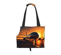 airplane at sunset print Puppy Carrier Walking Dog Bags Pets Dogs Carrier Bags for small Dogs and Cat and Rabbit