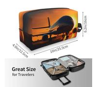 Airplane at Sunset Print Toiletry Bag for Men Travel Toiletry Bag, Spacious Capacity Cosmetic Bag for Women
