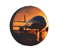 Airplane at Sunset Tire Cover Fit for Rv, Car, Truck, SUV,Camper Wheel, Waterproof Dustproof Thickening