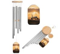 Airplane at Sunset Wind Chimes for Outside Memorial Tuned Outdoor Windchimes Large Garden Decor Wind Chime with Melodious Sound for Mom Dad Grandma Home Garden Patio Decor