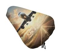 Airplane Bike Seat Cover Waterproof Oxford Fabric, Universal Adjustable Bicycle Saddle Cover with Drawstring Easy Install Protective Rain Dust Covers for Women Men