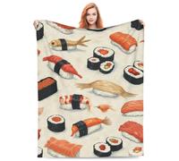 Airplane Blanket Gifts,Gothic Blanket for Bed Soft Cozy Fluffy Couch BlanketsSushi sceneBlankets for Bed Living Room Sofa Couch Valentines Day Decor