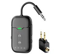 Airplane Bluetooth 5.4 Adapter Bluetooth Transmitter Receiver Supports 2 AirPods or Headphones with aptX Adaptive, 3.5mm AUX Jack Wireless Audio Adapter for Planes, Airline, Travel, TV