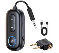 Airplane Bluetooth 5.4 Transmitter Receiver 2-in-1 Wireless Aux Adapter 3.5mm 18H Playtime Airfly pro 2 TV Airplane Car Gym Home Stereo Speaker Travel Flight