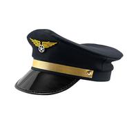 Airplane Captain Hat - Polyester Pilot Cosplay Cap for Adults | Adjustable Headwear for Men Women | Ideal Costume, Party Accessory, Aviation Fans, Role Play Events,21.65-23.62 inches