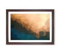 Airplane Chasing The Light in Abstract Framed Print | A2 Walnut Framed Wall Art | Ready to Hang | Abstract Vehicle Picture | Living Room Bedroom Lounge Office
