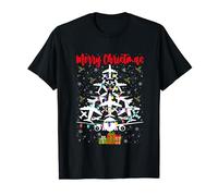 Airplane Christmas Tree Merry Christmas Most Likely Pilot T-Shirt