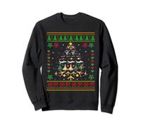 Airplane Christmas Tree Ugly Xmas Sweater Decoration Pilot Sweatshirt