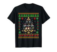 Airplane Christmas Tree Ugly Xmas Sweater Decoration Pilot T-Shirt