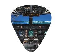 Airplane Cockpit 12-Pack Guitar Picks Set – Unique Single-Sided Printed Picks With Abs Material For Acoustic, Electric Guitars & Ukuleles