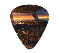 Airplane cockpit 12 Piece Guitar Pick Set Durable Non Slip Different Sizes for Electric Guitar Acoustic Guitar Ukulele