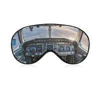 Airplane Cockpit Blackout Sleep Eye Mask, Ventilated Fabric, Adjustable Wearing Style, Zero Pressure Sleeping Mask Soft Skin Friendly Eyeshade for Women Men