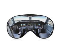 Airplane Cockpit Blackout Sleep Eye Mask, Ventilated Fabric, Adjustable Wearing Style, Zero Pressure Sleeping Mask Soft Skin Friendly Eyeshade for Women Men