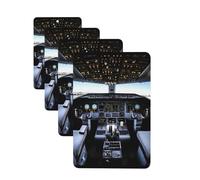 Airplane Cockpit Car Air Freshener Cards Set of 4 Pieces Long Lasting Hanging Scented Cards for Bedroom Wardrobe Car Aromatherapy Tablets for Men Women Rearview Mirror Pendant