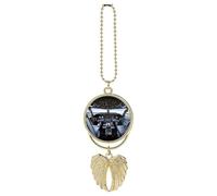 Airplane Cockpit Car Hanging Ornament Rear View Mirror Pendant Cute Car Mirror Aesthetic Decor Funny Auto Pendant Auto Charms Gifts for Men Women Golden-style